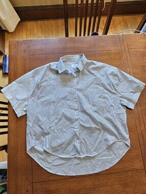 Pistola Oversized Short Sleeve Striped Buttondown Medium